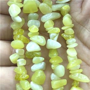 Lemon Jade Chip Beads Freeform, approx 5-8mm, 36inch length