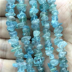 Blue Apatite Chip Beads Freeform, approx 5-8mm, 36inch length