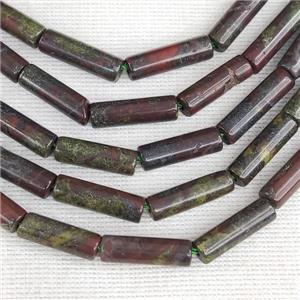 Dragon BloodStone Tube Beads, approx 4x13mm