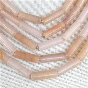 Pink Aventurine Tube Beads, approx 4x13mm