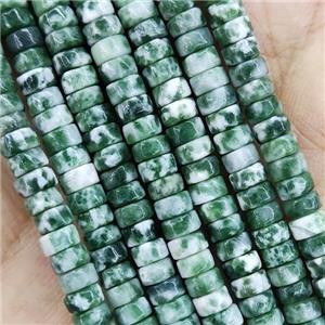 Green Dalmatian Jasper Heishi Beads, approx 2x4mm