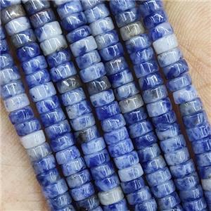 Blue Dalmatian Jasper Heishi Beads, approx 2x4mm