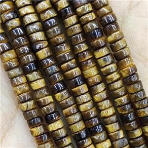 Natural Yellow Tiger Eye Stone Heishi Beads, approx 2x4mm