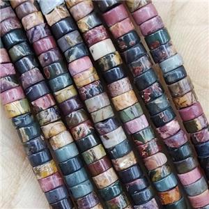Picasso Jasper Heishi Beads Multicolor, approx 2x4mm
