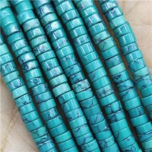 Green Synthetic Turquoise Heishi Beads, approx 2x4mm