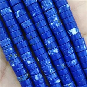 RoyalBlue Synthetic Rainforest Stone Heishi Beads, approx 3x6mm
