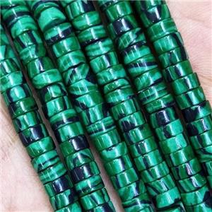 Synthetic Malachite Heishi Beads Green, approx 3x6mm