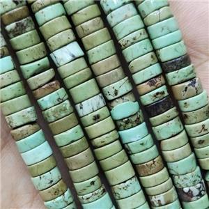 Green Magnesite Turquoise Heishi Beads, approx 3x6mm