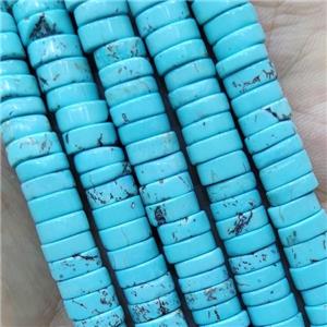 Blue Magnesite Turquoise Heishi Beads, approx 3x8mm