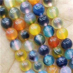 Round Candy Agate Beads Dye Mix Color, approx 8mm