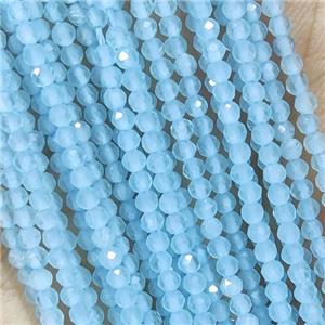 Blue Cat Eye Glass Beads Faceted Round, approx 2mm dia
