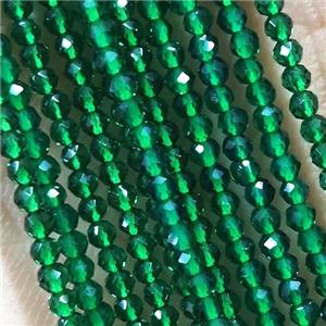 Dp.green Crystal Glass Beads Faceted Round, approx 2mm dia