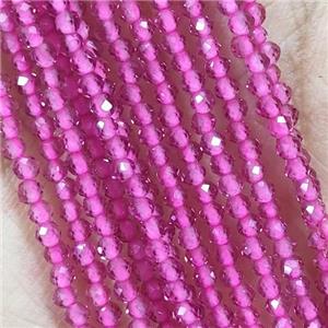 Pink Crystal Glass Beads Faceted Round, approx 2mm dia