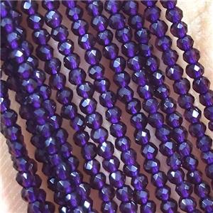 Purple Crystal Glass Beads Faceted Round, approx 2mm dia