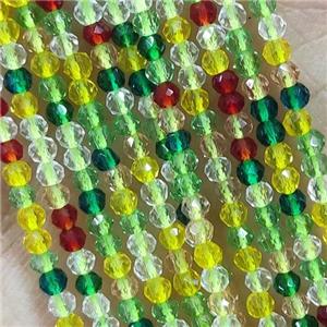Crystal Glass Beads Faceted Round Mix Color, approx 2mm dia