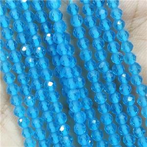 Blue Crystal Glass Beads Faceted Round, approx 3mm dia