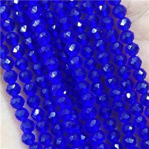 LapisBlue Crystal Glass Beads Faceted Round, approx 3mm dia
