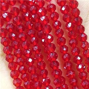 Red Crystal Glass Beads Faceted Round, approx 3mm dia