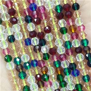 Mixed Color Crystal Glass Beads Faceted Round, approx 3mm dia