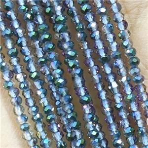 Crystal Glass Beads Faceted Rondelle Electroplated, approx 2mm dia