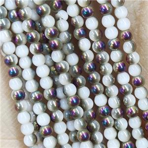 HalfPurple Crystal Glass Beads Round Electroplated, approx 2mm dia