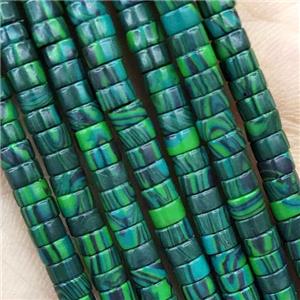 Green Synthetic Malachite Heishi Beads Dye, approx 2x4mm