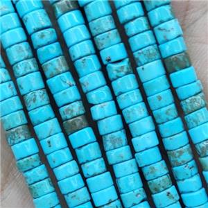 Blue Magnesite Turquoise Heishi Beads, approx 2x3mm