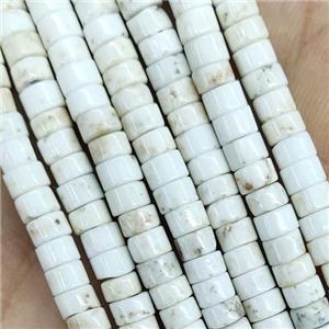 White Magnesite Turquoise Heishi Beads, approx 2x4mm