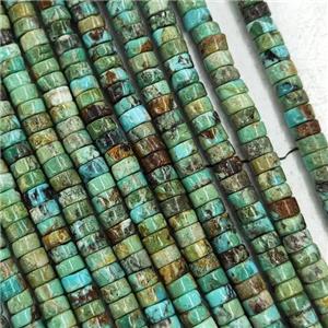 Natural Hubei Turquoise Heishi Beads Green, approx 2x4mm