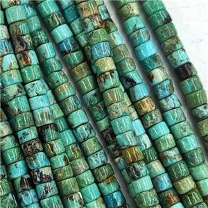 Natural Hubei Turquoise Heishi Beads Green Blue, approx 2x3mm