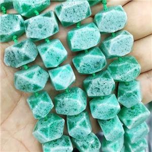 Green Jade Nugget Beads Freeform Dye, approx 15-20mm