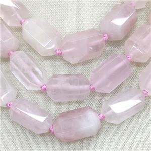 Pink Rose Quartz Prism Beads Point, approx 15-25mm