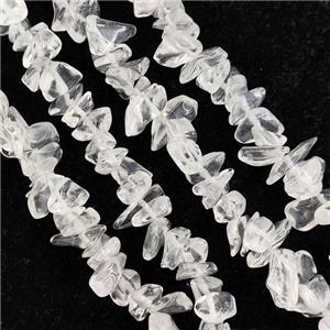 Clear Crystal Glass Chip Beads, approx 5-10mm, 32inch length