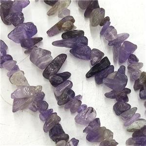Purple Amethyst Beads Chip, approx 5-10mm, 32inch length