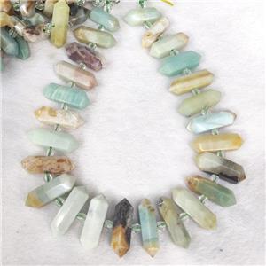 Chinese Amazonite Prism Beads Graduated, approx 9-38mm