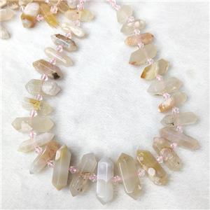 Natural Sakura Cherry Agate Prism Beads Bullet Graduated, approx 9-38mm
