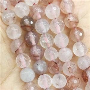 Red Iron Quartz Beads Faceted Round, approx 10mm dia