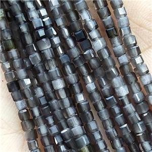 Ice Obsidian Cube Beads, approx 2mm