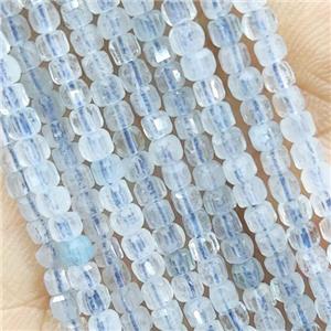 Blue Aquamarine Cube Beads, approx 2.5mm