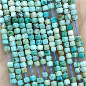 Natural Turquoise Beads Faceted Cube, approx 2mm