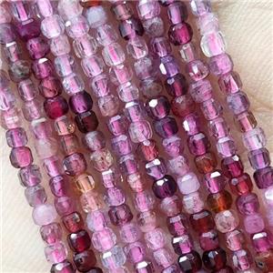 Natural Pink Spinel Beads Faceted Cube, approx 2.5mm