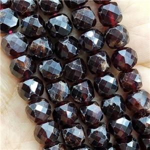 DarkRed Garnet Beads Faceted Cube, approx 9-10mm