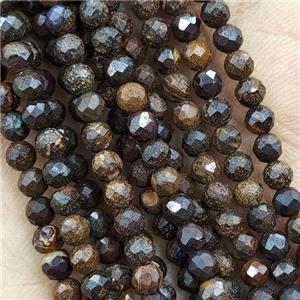 Brown Opal Beads Faceted Round, approx 3mm