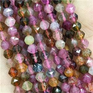 Multicolor Tourmaline Beads Faceted Round, approx 4mm