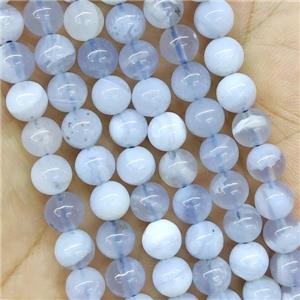Blue Lace Agate Beads Smooth Round, approx 6mm dia