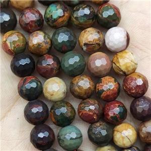 Red Picasso Creek Jasper Beads Faceted Round, approx 6mm dia