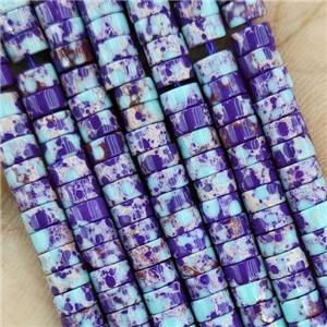 Purple Dye Imperial Jasper Heishi Beads, approx 4mm