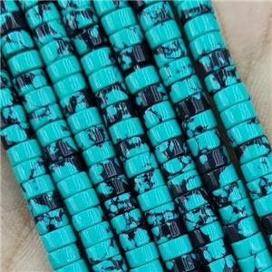 Synthetic Turquoise Heishi Beads Green, approx 4mm