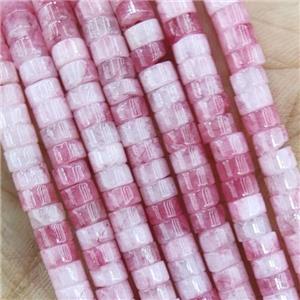 Pink Dye Jade Heishi Beads, approx 4mm