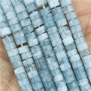 Natural Aquamarine Heishi Beads Dye Blue, approx 4mm
